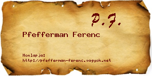 Pfefferman Ferenc névjegykártya